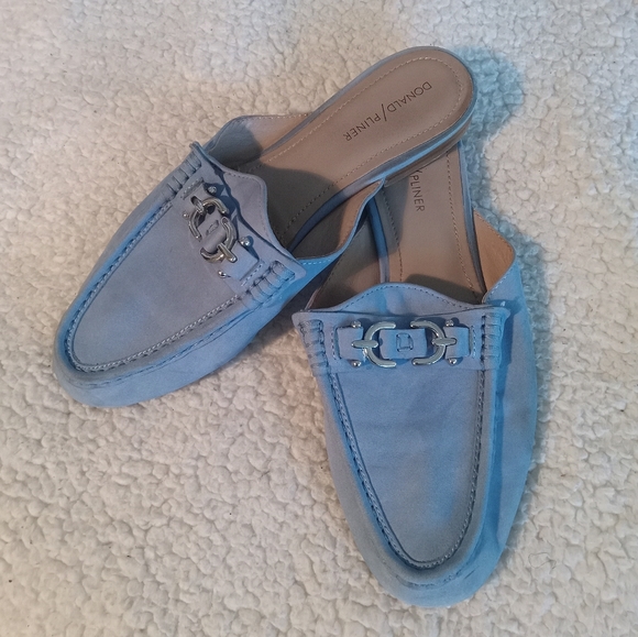 Donald J Pliner Sylvi Suede Stitch Silver Hardware | Mule Loafers | Size: 9.5M - Picture 4 of 14